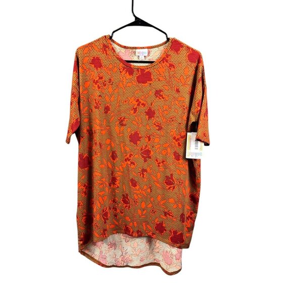 LulaRoe Irma Women's Orange Floral Top - Picture 1 of 6